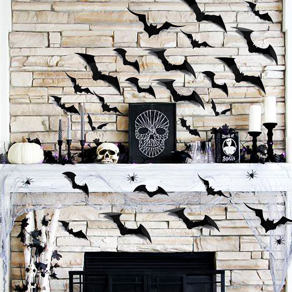 Self Adhesive 3D Halloween Bat Wall Decorations 12-pieces by HitMyNeed