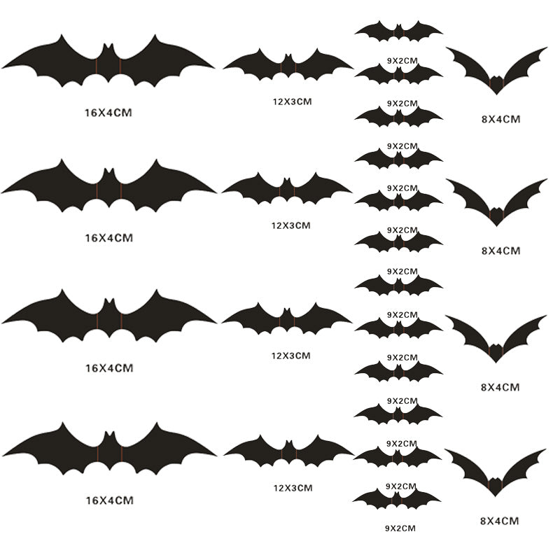 Self Adhesive 3D Halloween Bat Wall Decorations 24-pieces by HitMyNeed