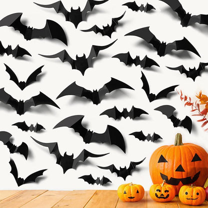 Self Adhesive 3D Halloween Bat Wall Decorations 36-pieces by HitMyNeed