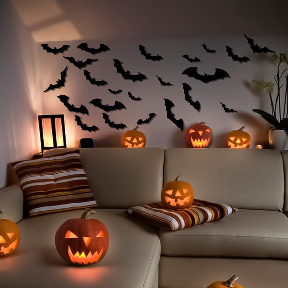 Self Adhesive 3D Halloween Bat Wall Decorations by HitMyNeed