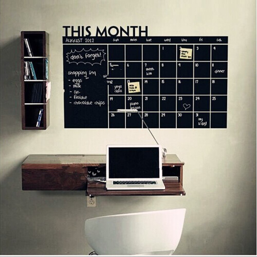 Self-Adhesive Black Chalkboard Wall Calendar by HitMyNeed
