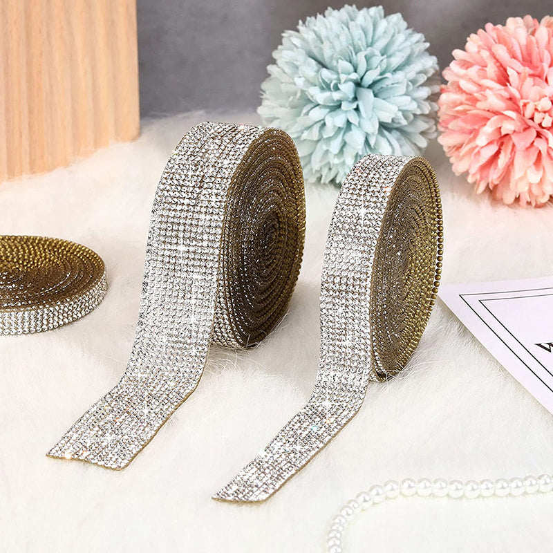 Self Adhesive Crystal Rhinestone Ribbon Sticker by HitMyNeed