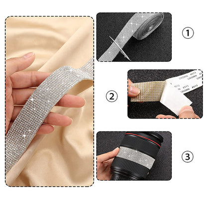 Self Adhesive Crystal Rhinestone Ribbon Sticker by HitMyNeed