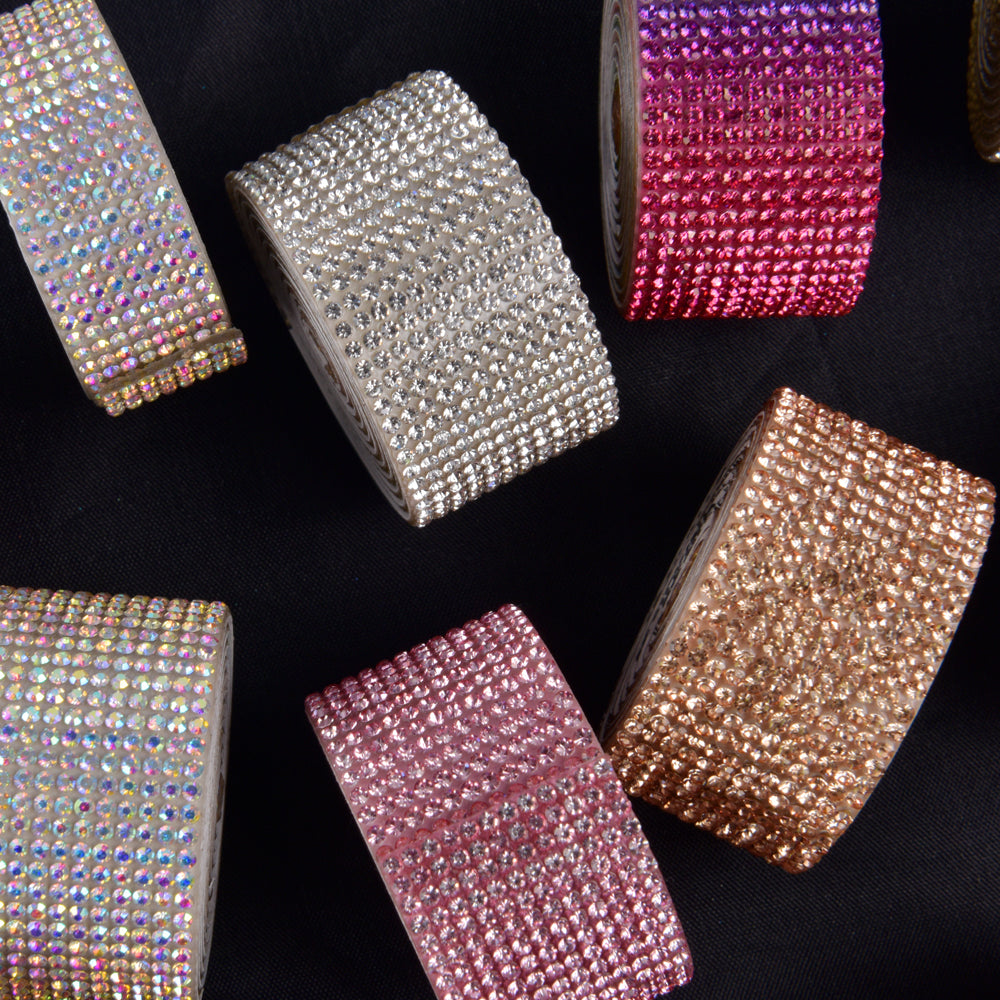 Self Adhesive Crystal Rhinestone Ribbon Sticker by HitMyNeed