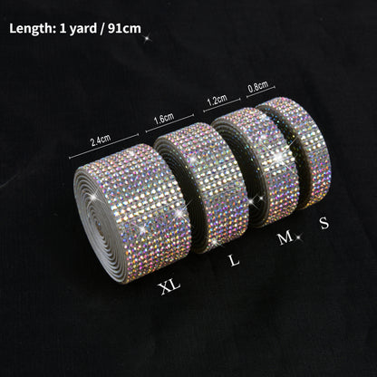 Self Adhesive Crystal Rhinestone Ribbon Sticker multicolor xl by HitMyNeed