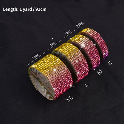 Self Adhesive Crystal Rhinestone Ribbon Sticker rainbow s by HitMyNeed