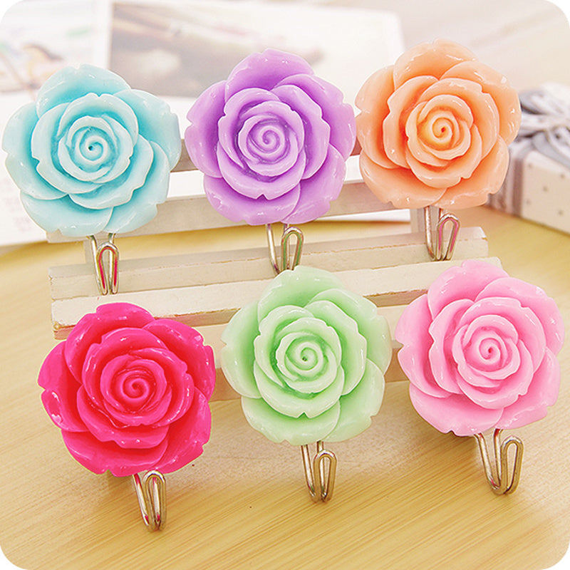 Self Adhesive Flower Wall Hooks, 2 Pack by HitMyNeed