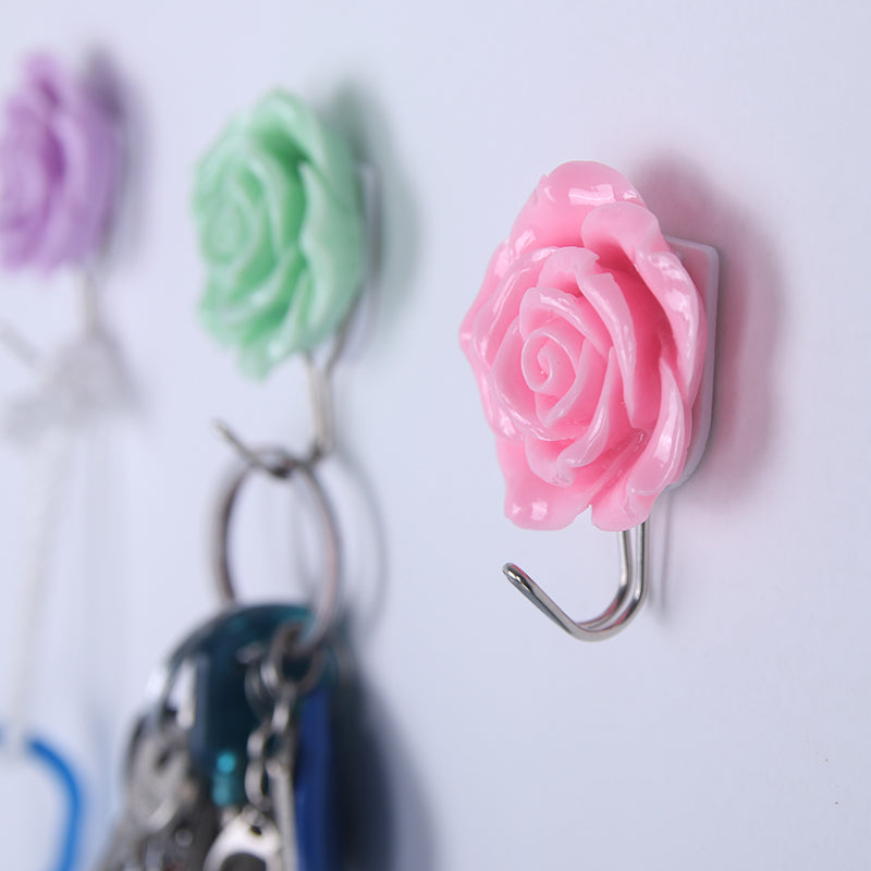 Self Adhesive Flower Wall Hooks, 2 Pack by HitMyNeed