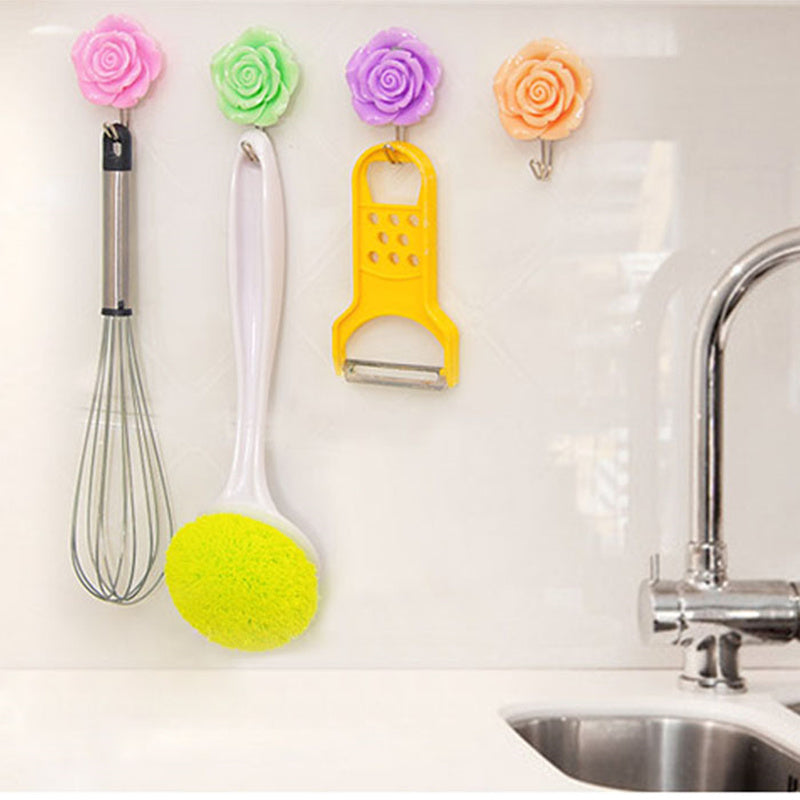 Self Adhesive Flower Wall Hooks, 2 Pack by HitMyNeed