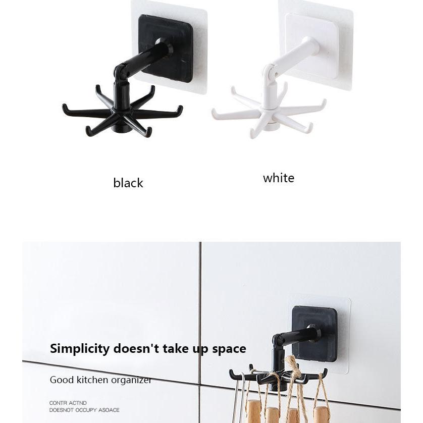 Self Adhesive Foldable 180° Rotating Storage Hook by HitMyNeed
