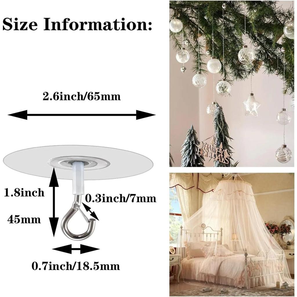 Self-Adhesive Heavy Duty Ceiling Hooks, Water Resistant by HitMyNeed