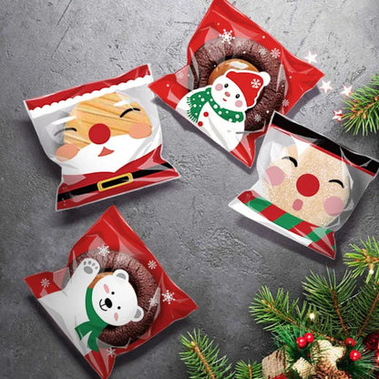 Self Adhesive Holiday Cookie Bags 10x10cm (100 Pack) by HitMyNeed