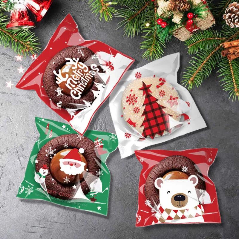Self Adhesive Holiday Cookie Bags 10x10cm (100 Pack) by HitMyNeed