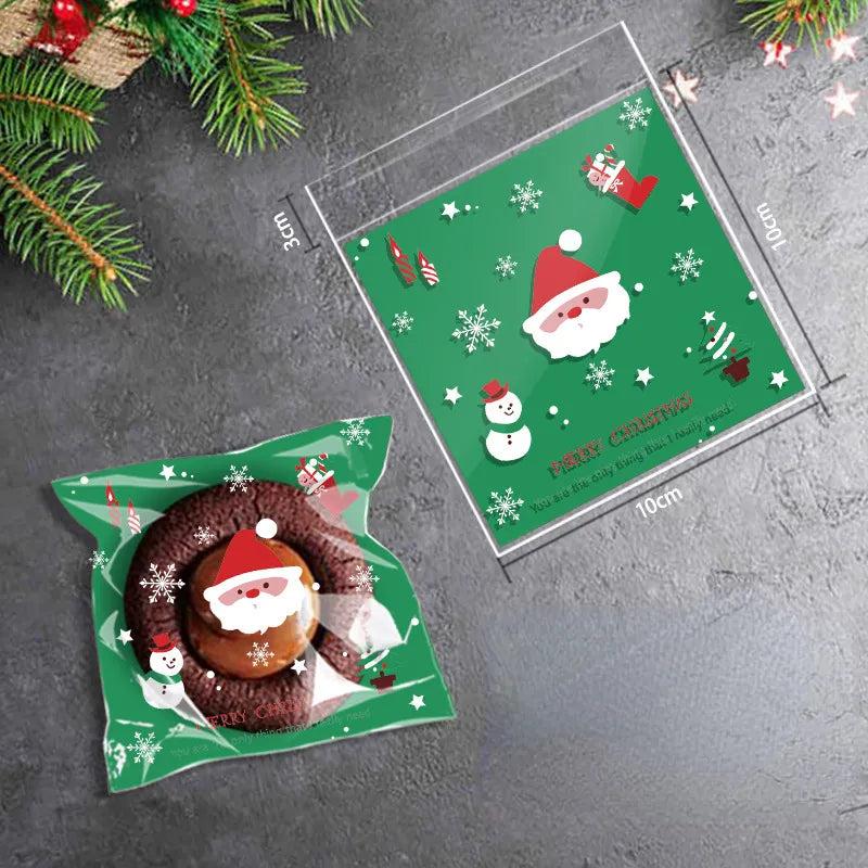 Self Adhesive Holiday Cookie Bags 10x10cm (100 Pack) style-1 by HitMyNeed