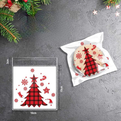 Self Adhesive Holiday Cookie Bags 10x10cm (100 Pack) style-3 by HitMyNeed