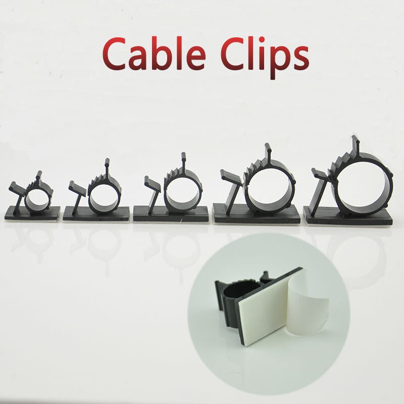 Self-Adhesive Plastic Cable Clamp Set - 10 Pack by HitMyNeed