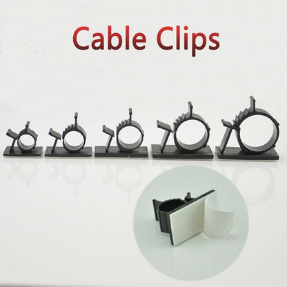 Self-Adhesive Plastic Cable Clamp Set - 10 Pack by HitMyNeed