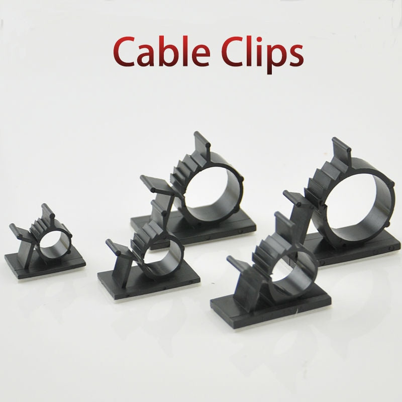 Self-Adhesive Plastic Cable Clamp Set - 10 Pack by HitMyNeed