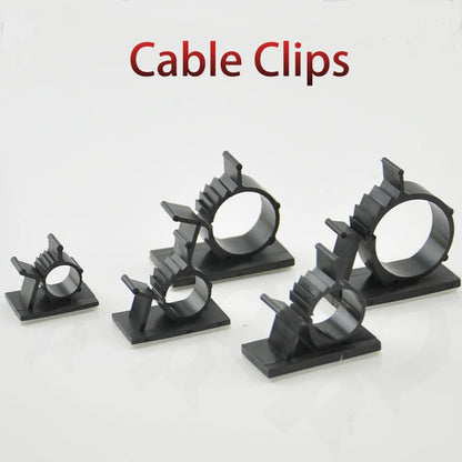 Self-Adhesive Plastic Cable Clamp Set - 10 Pack by HitMyNeed
