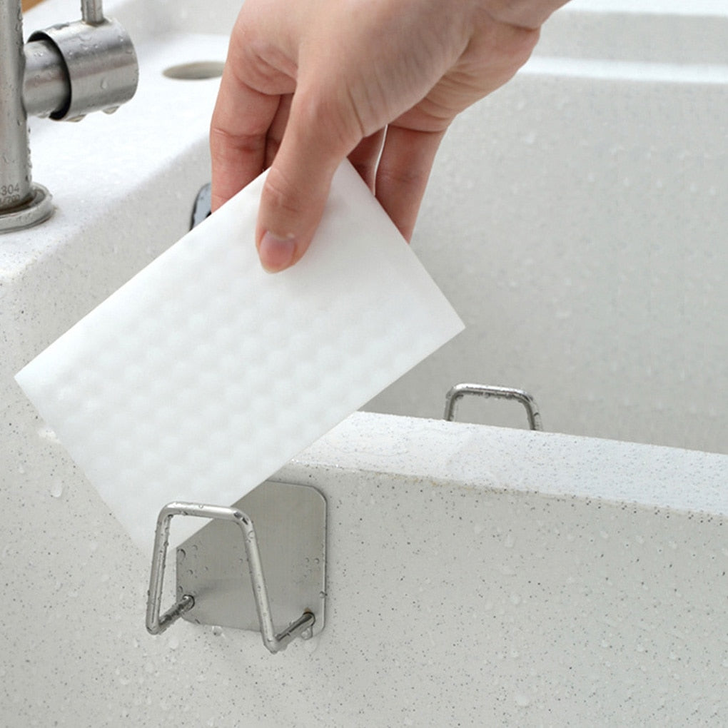 Self-Adhesive Stainless Steel Dish Sponge Holder by HitMyNeed