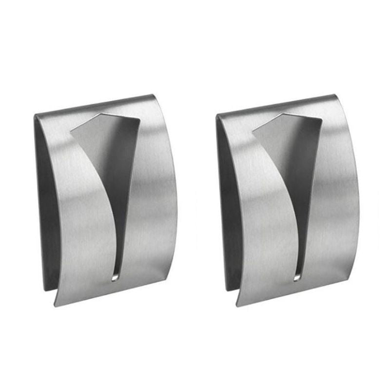 Self Adhesive Stainless Steel Towel Hooks (2 Pack) by HitMyNeed