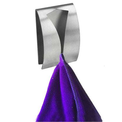 Self Adhesive Stainless Steel Towel Hooks (2 Pack) by HitMyNeed