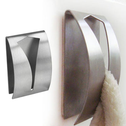 Self Adhesive Stainless Steel Towel Hooks (2 Pack) by HitMyNeed