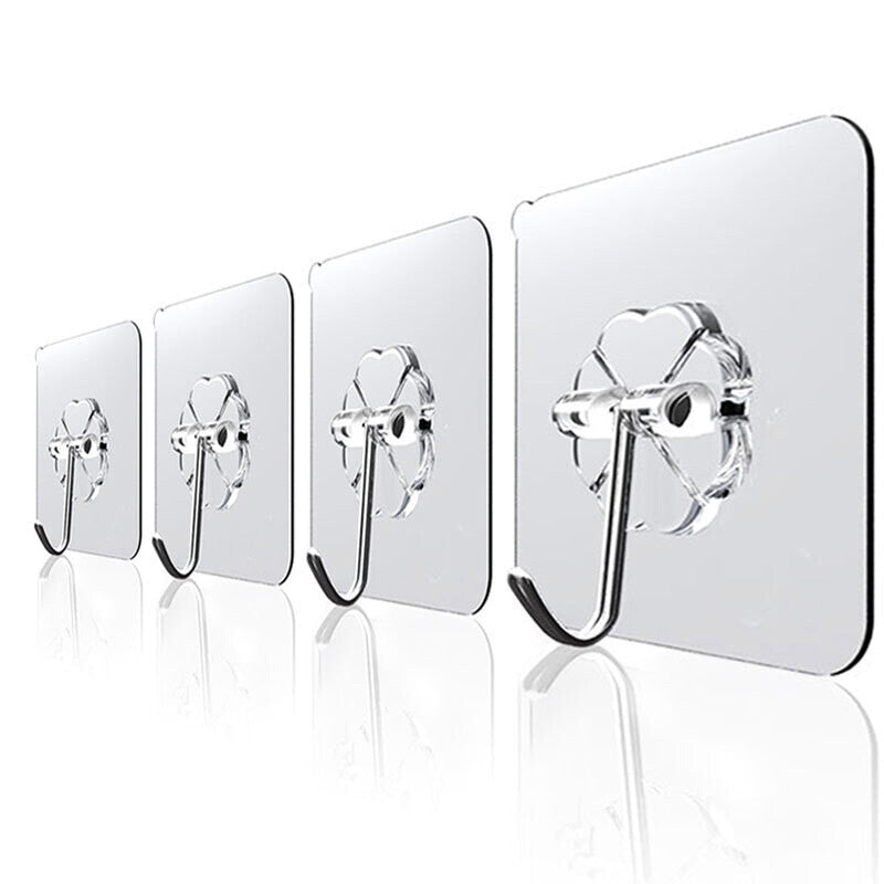 Self Adhesive Transparent Wall Hooks (20 Pack) by HitMyNeed