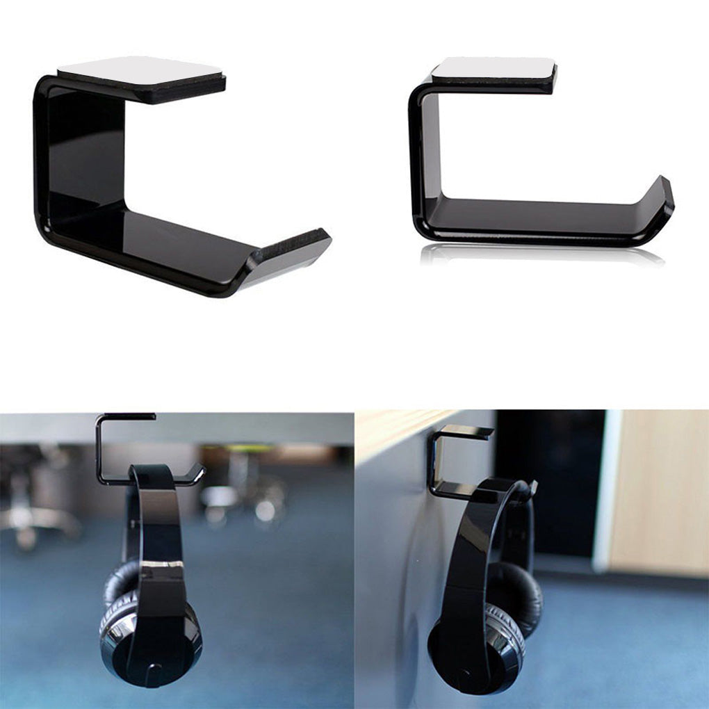 Self Adhesive Under Desk Headphone Hanger by HitMyNeed
