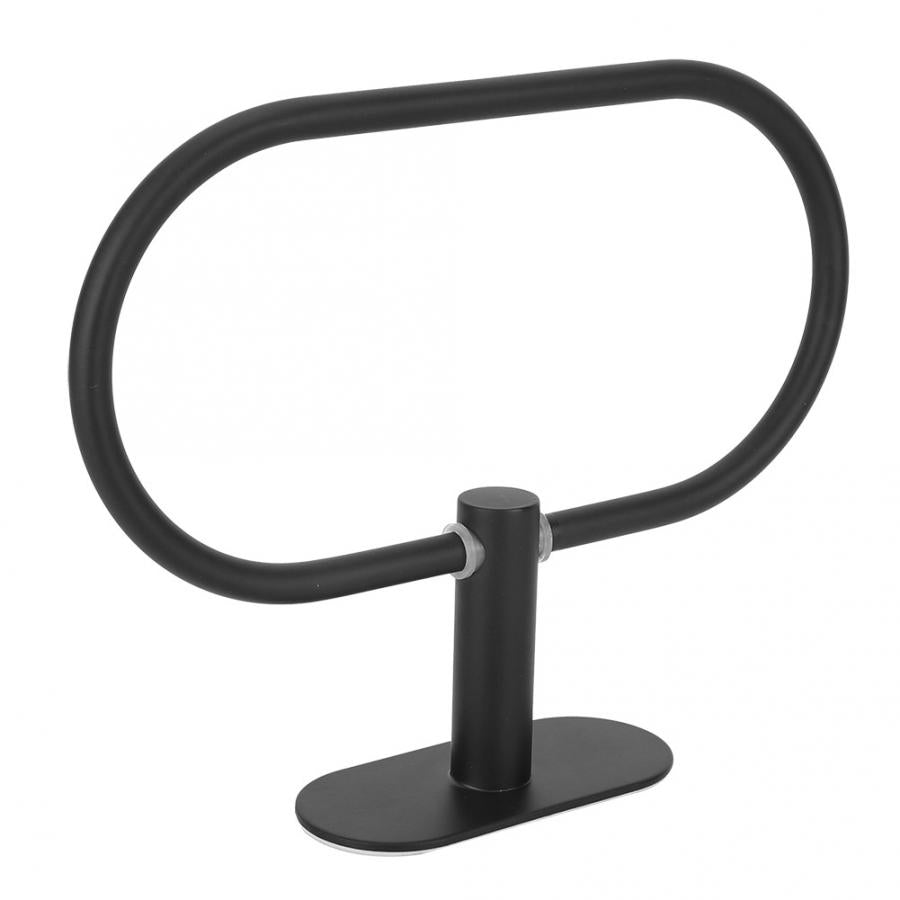 Self Adhesive Wall Mounted Towel Ring, Matte Black by HitMyNeed