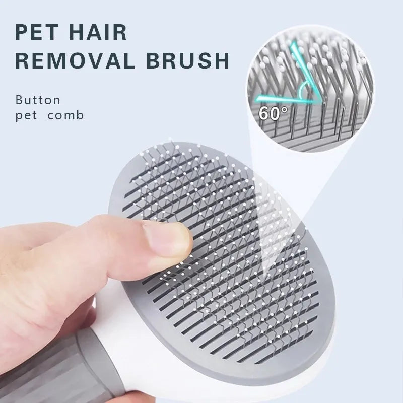 Self-Cleaning Pet Grooming Brush for Dogs & Cats by HitMyNeed