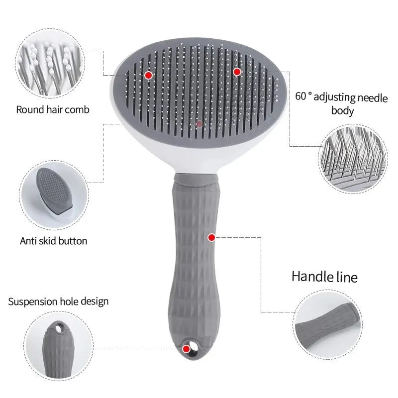 Self-Cleaning Pet Grooming Brush for Dogs & Cats by HitMyNeed