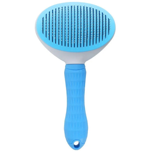 Self-Cleaning Pet Grooming Brush for Dogs & Cats blue by HitMyNeed