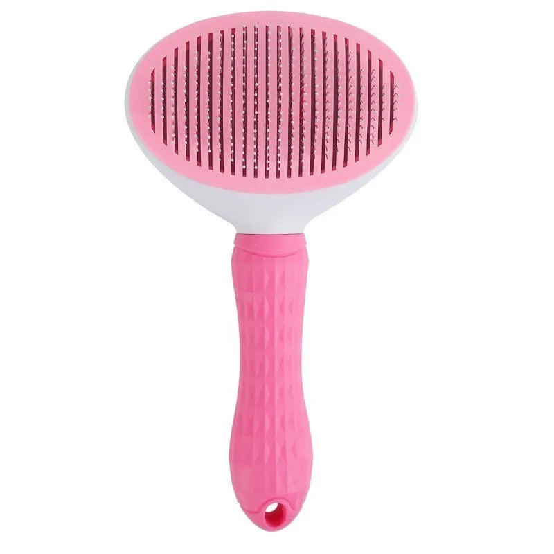 Self-Cleaning Pet Grooming Brush for Dogs & Cats pink by HitMyNeed