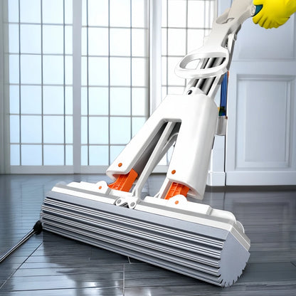 Self-Draining Flat Rubber Cotton Mop with Extra Pads by HitMyNeed