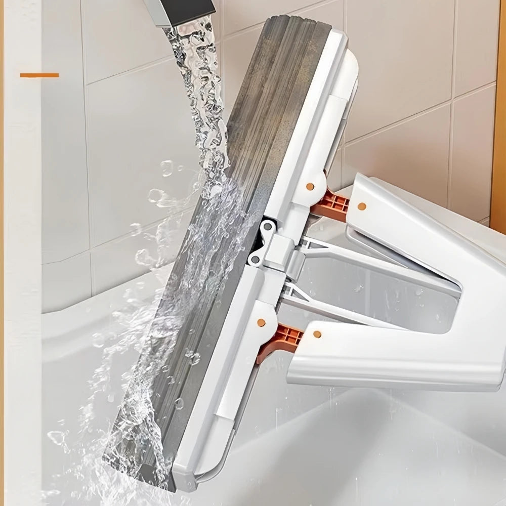 Self-Draining Flat Rubber Cotton Mop with Extra Pads by HitMyNeed