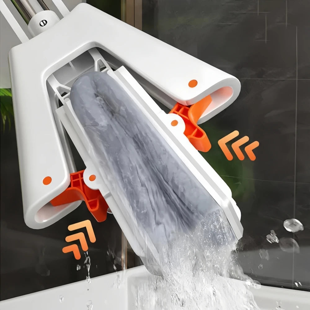 Self-Draining Flat Rubber Cotton Mop with Extra Pads by HitMyNeed