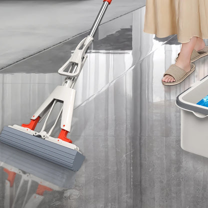 Self-Draining Flat Rubber Cotton Mop with Extra Pads by HitMyNeed