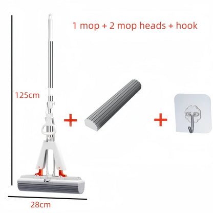 Self-Draining Flat Rubber Cotton Mop with Extra Pads by HitMyNeed
