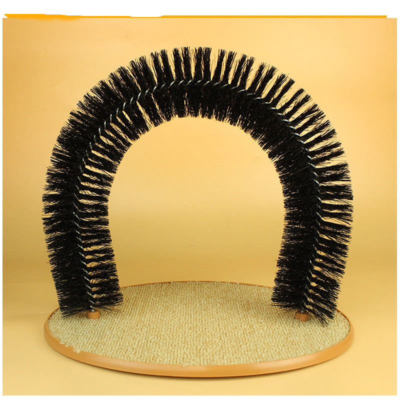 Self-Grooming Cat Arch Fur Brush with Base by HitMyNeed