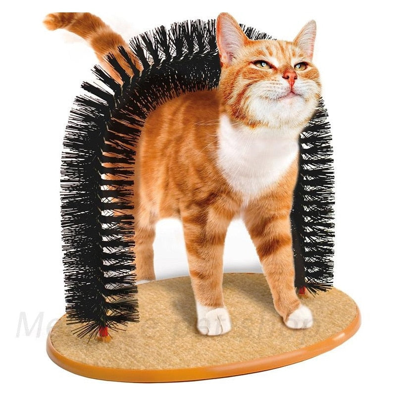 Self-Grooming Cat Arch Fur Brush with Base by HitMyNeed