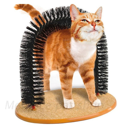 Self-Grooming Cat Arch Fur Brush with Base by HitMyNeed