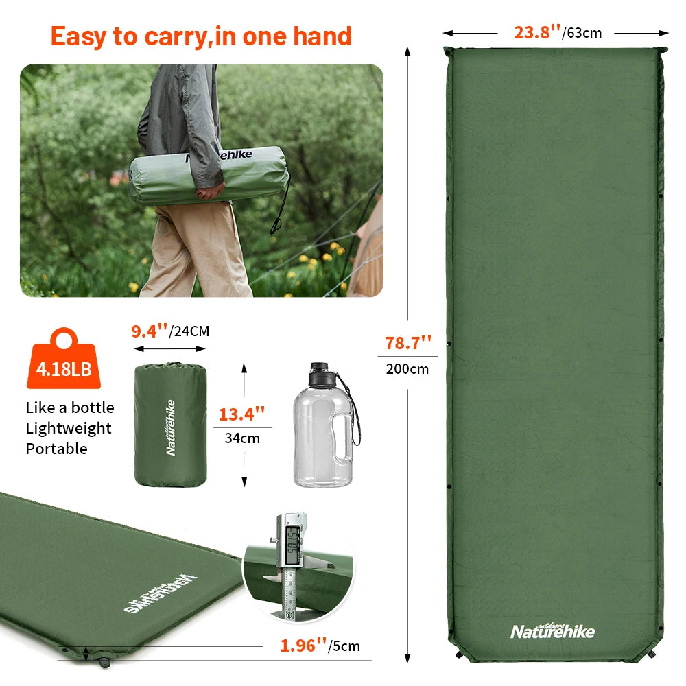 Self-Inflating 5cm Camping Mattress with Built-In Pump by HitMyNeed