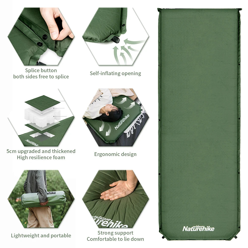 Self-Inflating 5cm Camping Mattress with Built-In Pump by HitMyNeed