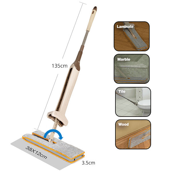 Self-Wringing Double Sided 360° Flat Mop by HitMyNeed