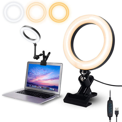 Selfie LED Clip-On Ring Light with Clamp Mount by HitMyNeed