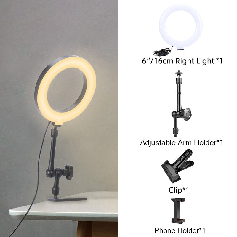 Selfie LED Clip-On Ring Light with Clamp Mount by HitMyNeed