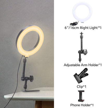 Selfie LED Clip-On Ring Light with Clamp Mount by HitMyNeed