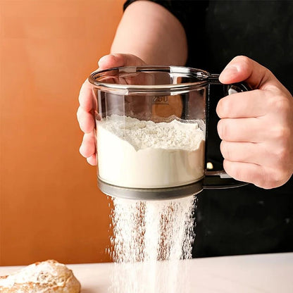 Semi-Automatic Hand Press Transparent Flour Sifter by HitMyNeed