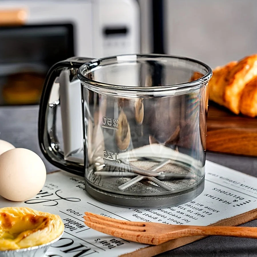 Semi-Automatic Hand Press Transparent Flour Sifter by HitMyNeed